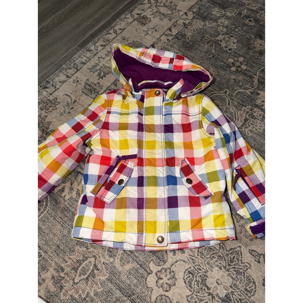 Mini Boden Colorful Plaid Winter Coat Ski Jacket